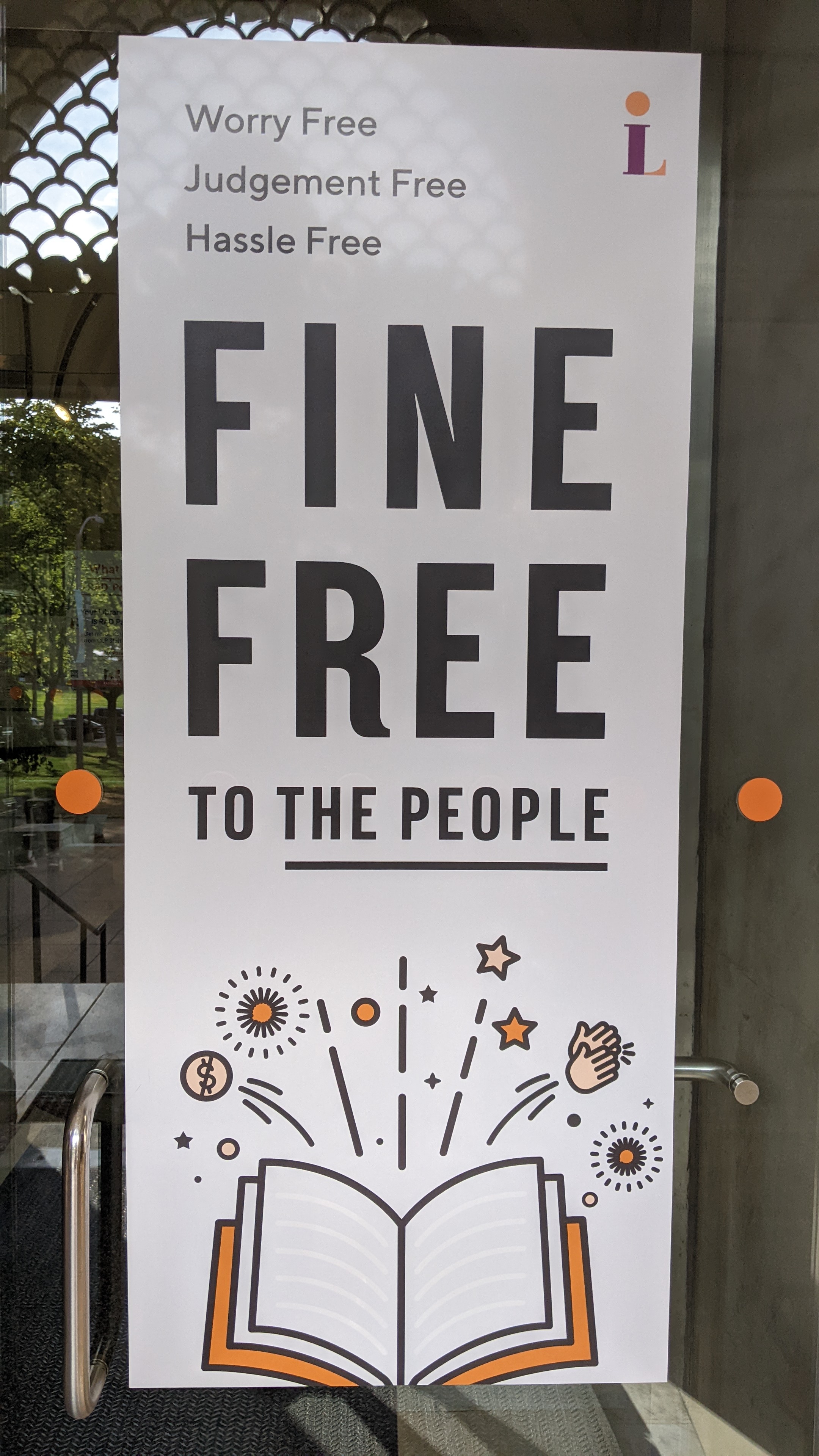 Library Fines Sign I’m Fine Without Library Fines - Melanie Novak